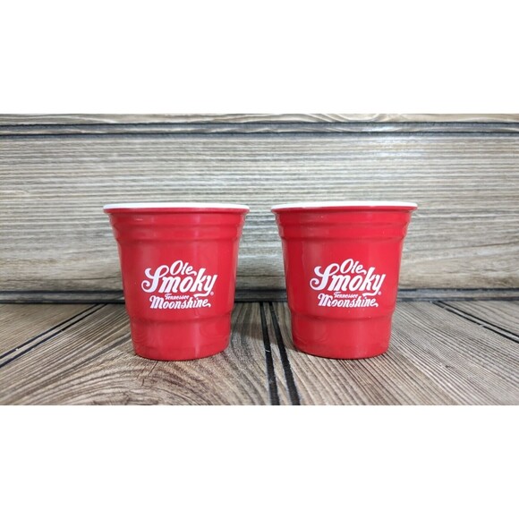 (2 -1 pair) Ole Smoky Tennessee Moonshine Shot Glass -The Red Solo Cup** - Picture 1 of 5